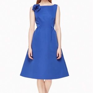 NWOT kate spade v-back structured dress in cobalt blue